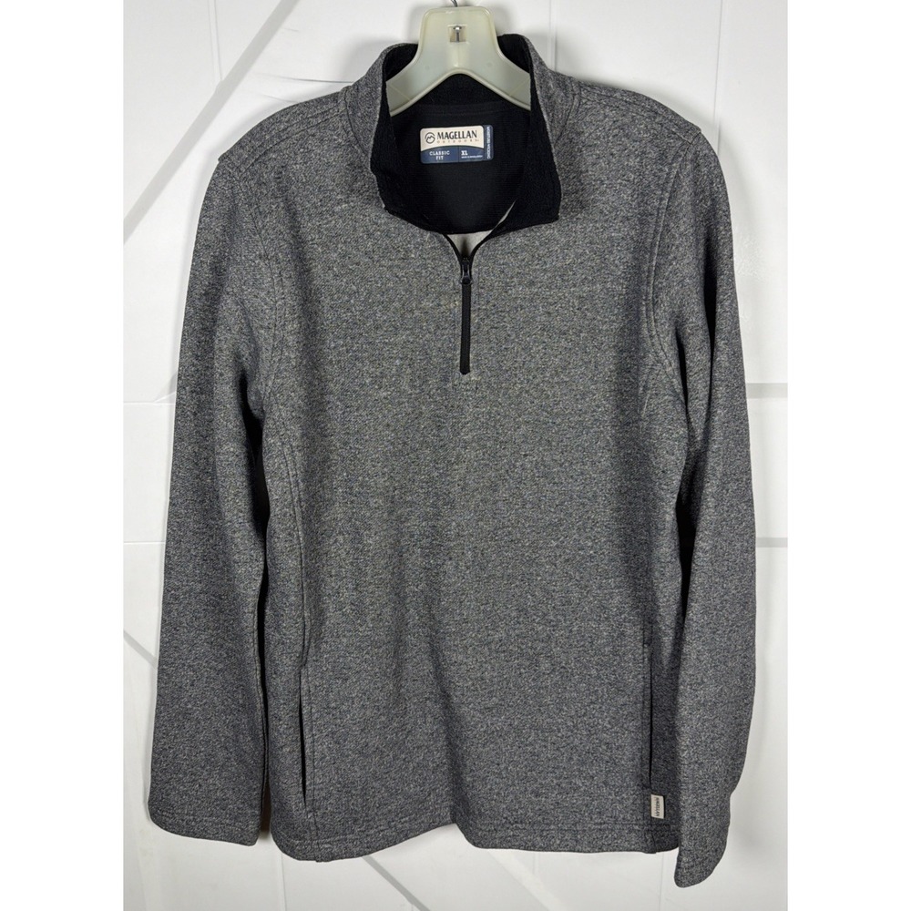 Magellan Pullover Fleece Men's XL Grey Classic Fit Moisture Wicking Outdoor